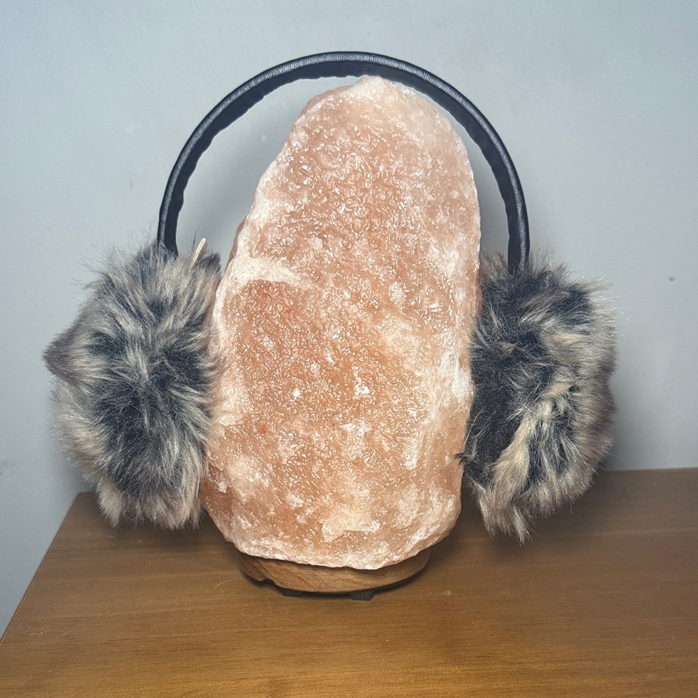 Faux Fur Earmuffs with Black Pleather Band
